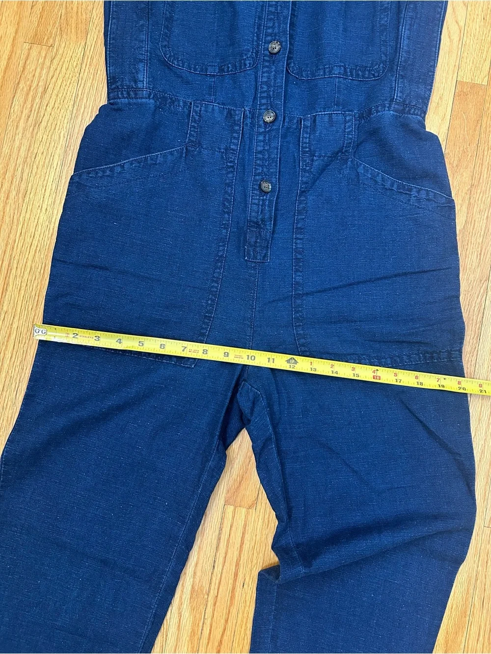 Banana Republic Sleeveless Dark Indigo Denim Jumpsuit No Belt